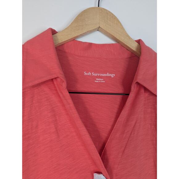 NWOT Soft Surroundings Danielle Button Mini Dress in Deep Sea Coral - Picture 5 of 8